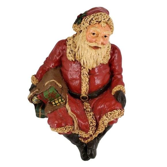 Santa Shelf Sitter Resin Hand Painted Artist & Maker Signed/Dated 1988 Antique G - Picture 2 of 9